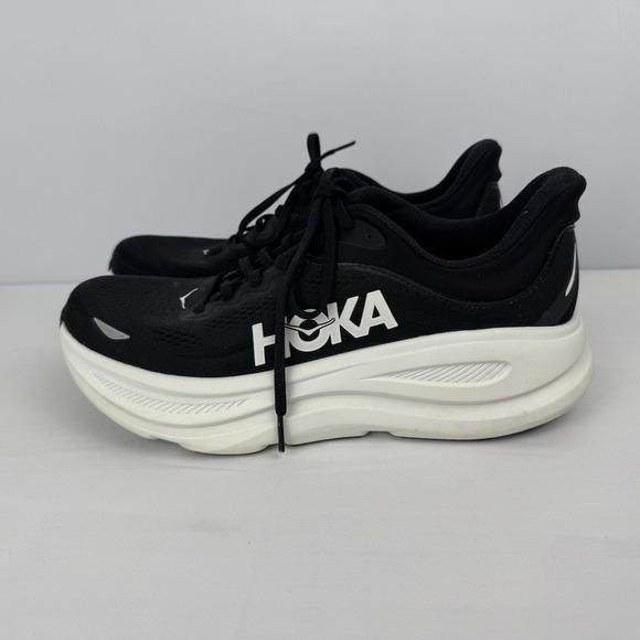HOKA ONE ONE BONDI 9 Women's Sneakers Athletic Shoes BLACK / WHITE Size 11B - Picture 5 of 9